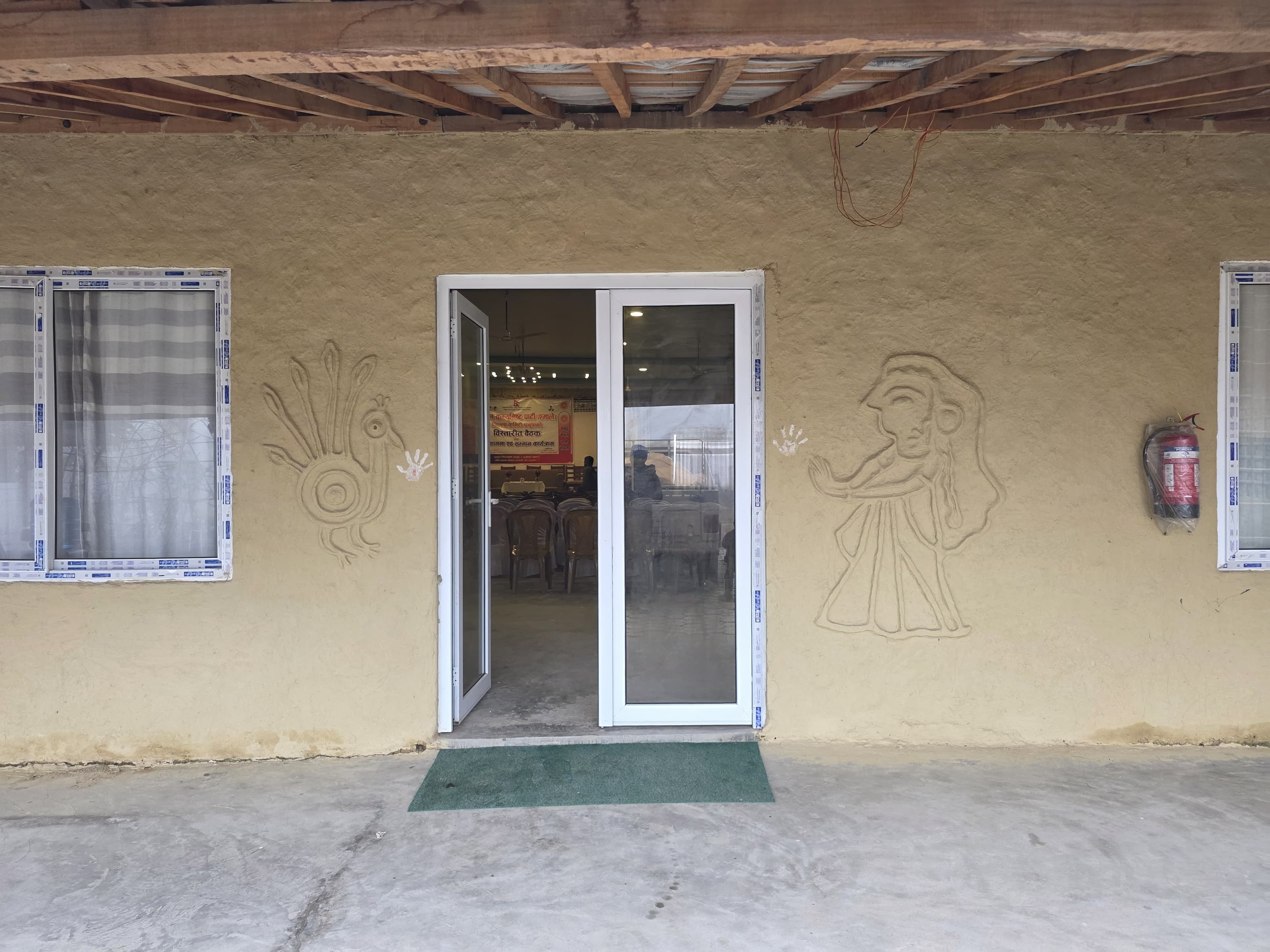 Entrance with traditional Mithila art at IM Cultural Village